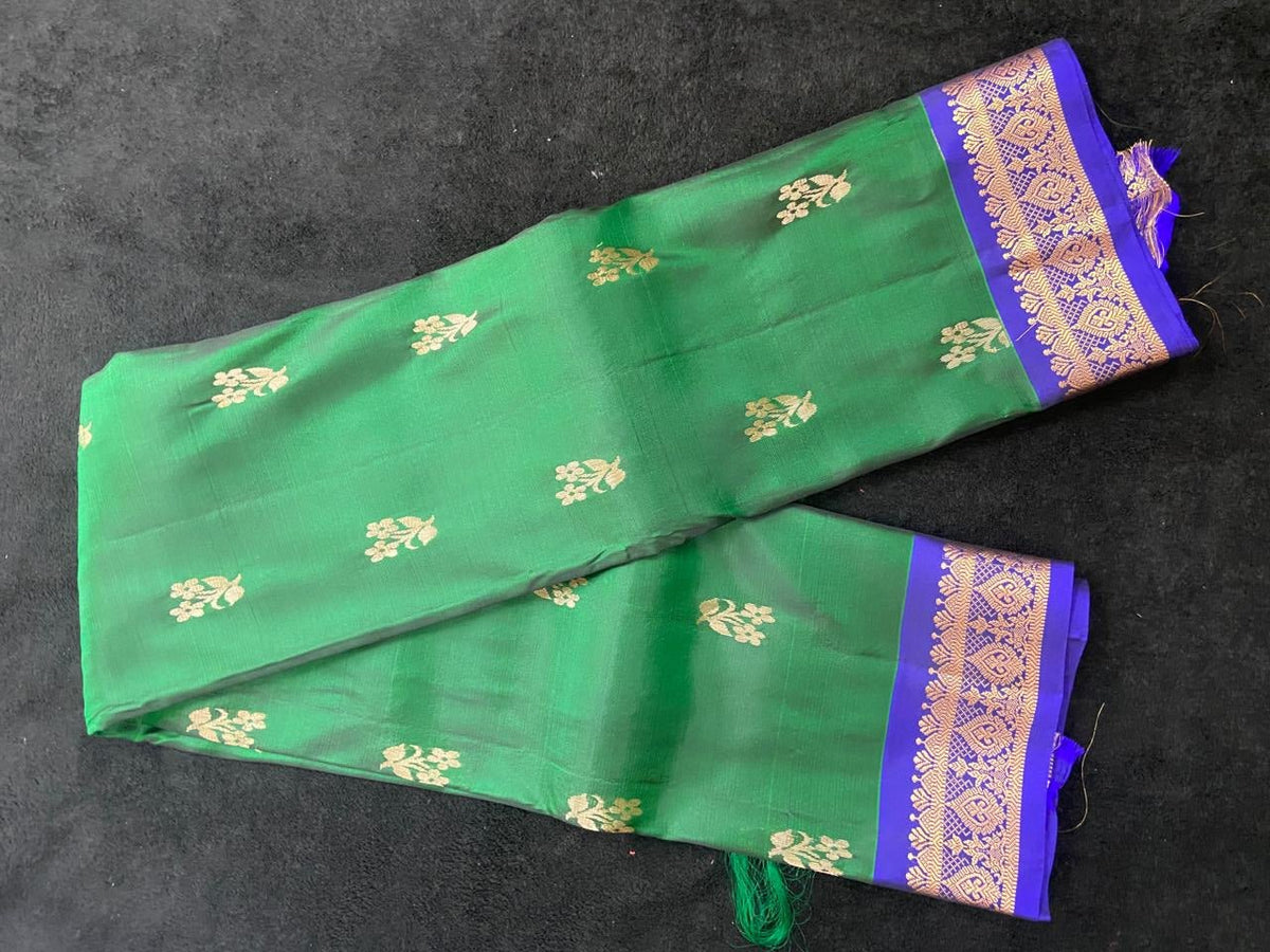 Kanchipuram Semi Silk Sarees with Gold Zari Border - VSL Collections