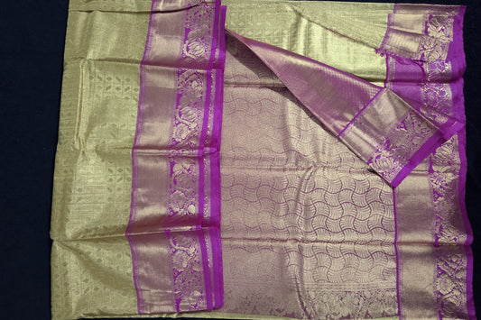 Mangenta Kanchi Korvai Tissue Silk Saree