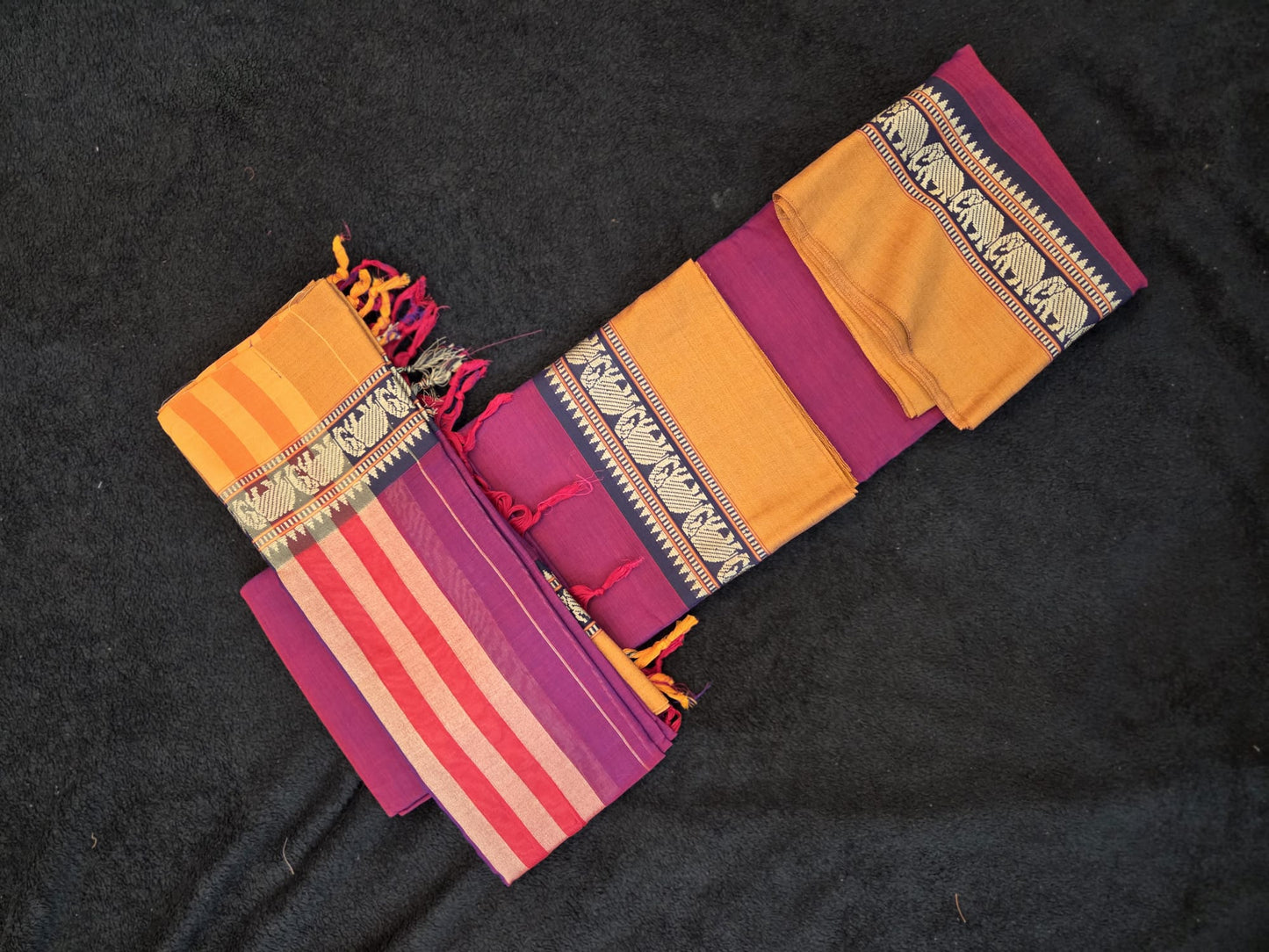 Narayanpeta Dress Material with Elephant Border