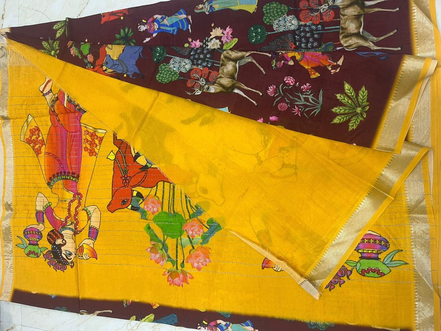 Mangalagiri Pattu with Digital Printing - VSL Collections