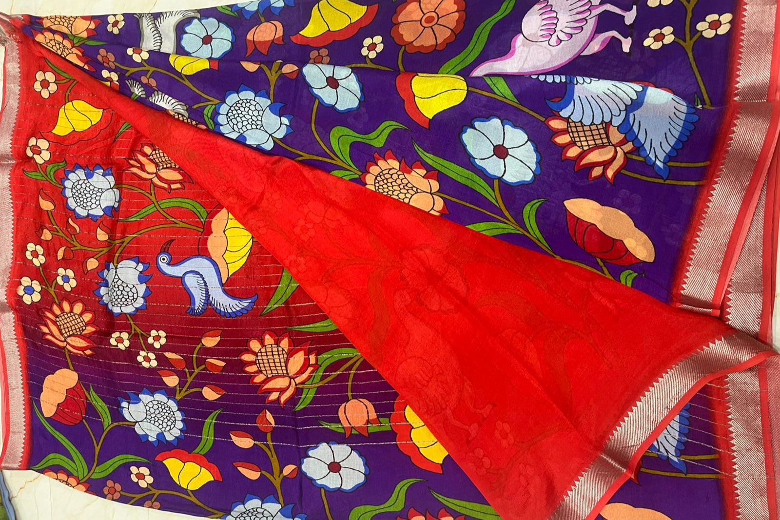 Mangalagiri Pattu with Digital Printing - VSL Collections
