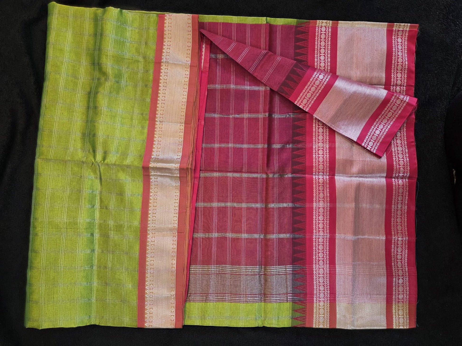 Mangalagiri Sico with Gadwal and Temple Border Sarees - VSL Collections