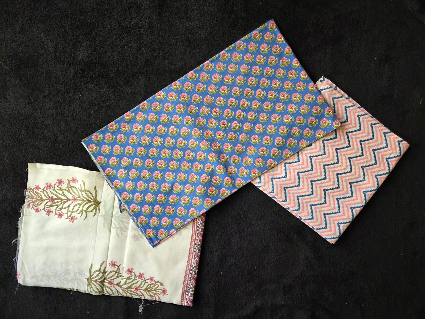 Mul Cotton Dress Materials with Delicate Floral Print - VSL Collections