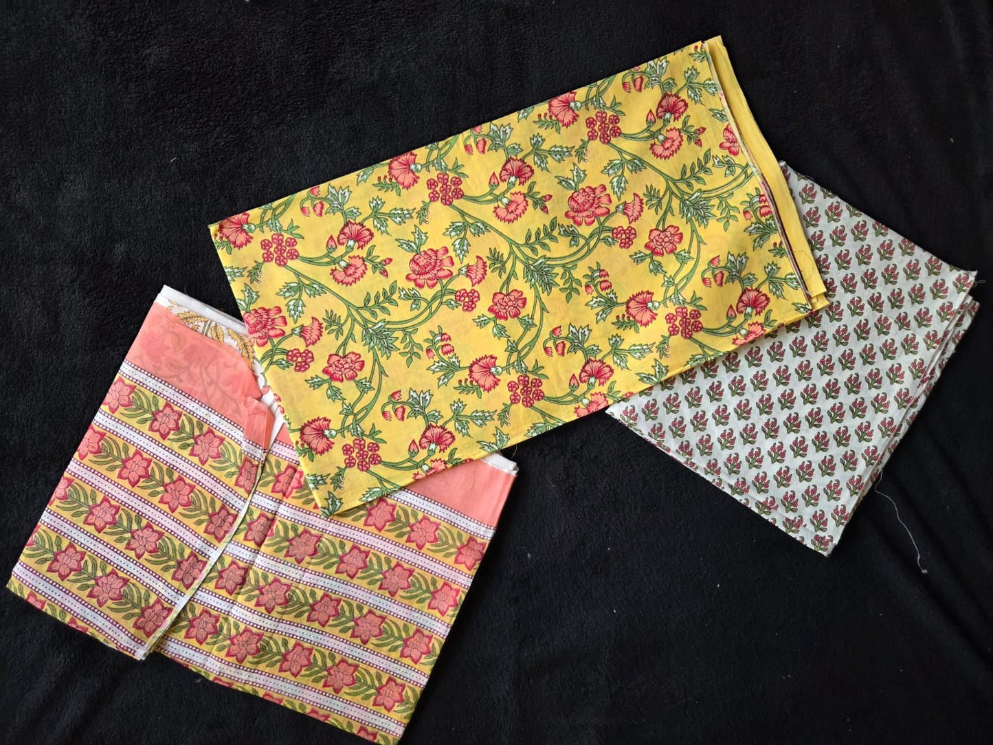 Mul Cotton Dress Materials with Delicate Floral Print - VSL Collections