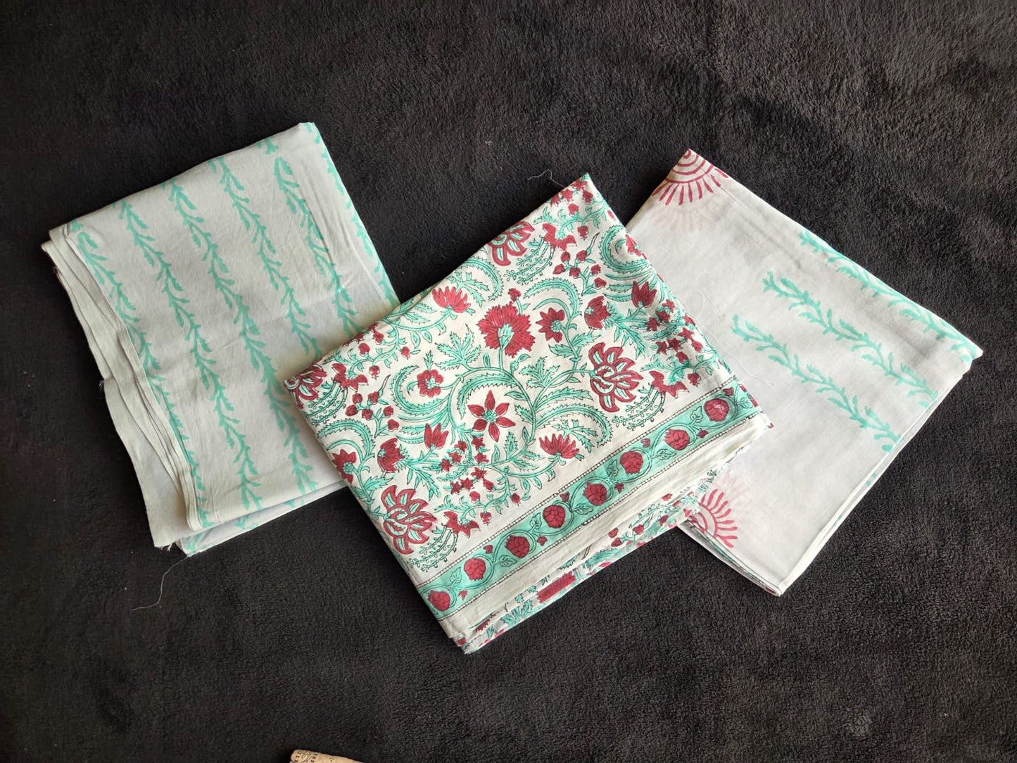 Mul Cotton Dress Materials with Delicate Floral Print - VSL Collections