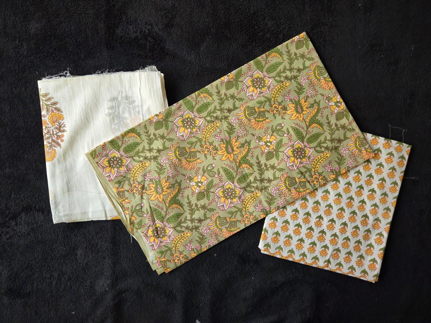 Mul Cotton Dress Materials with Delicate Floral Print - VSL Collections