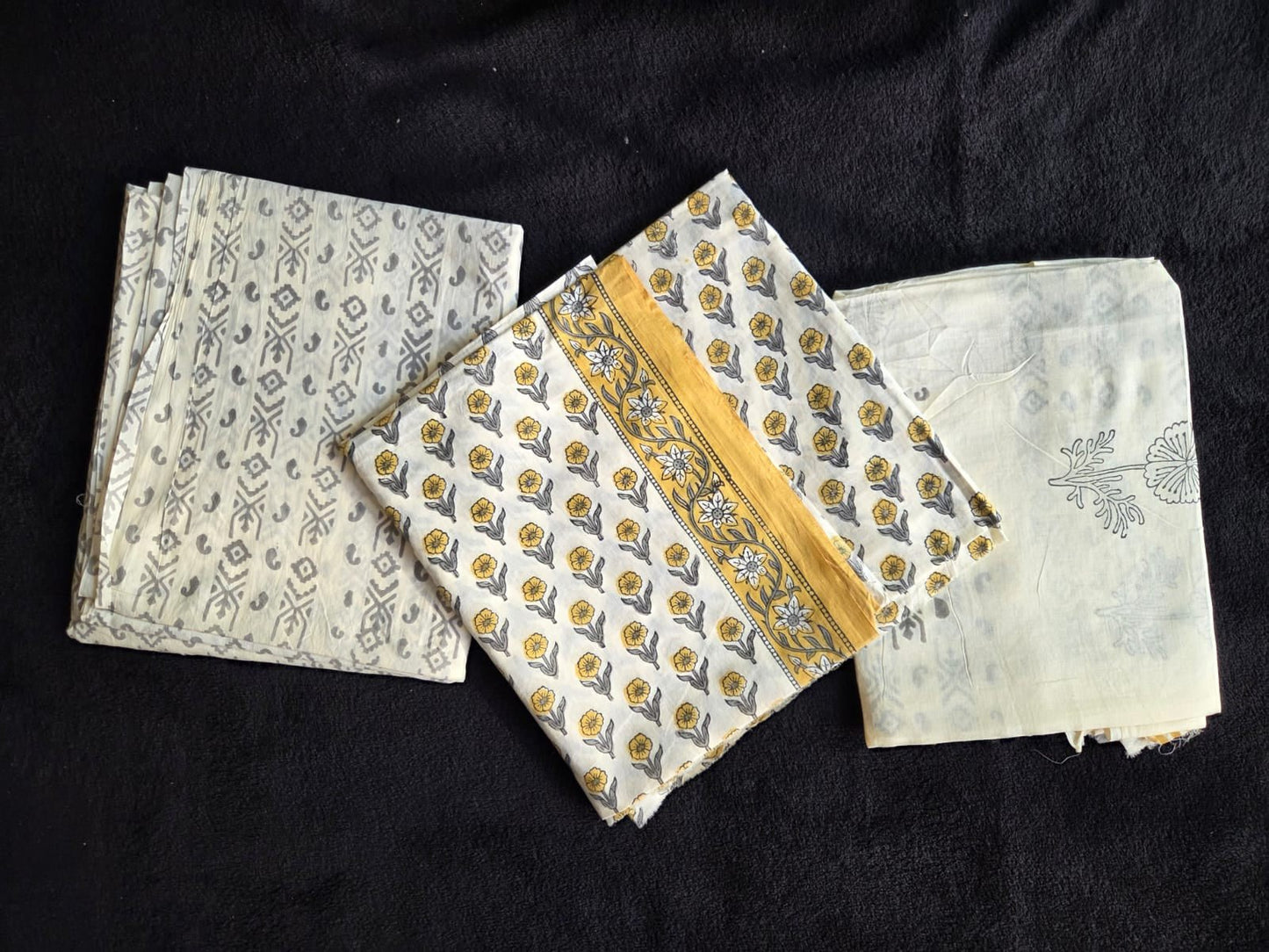 Mul Cotton Dress Materials with Delicate Floral Print - VSL Collections