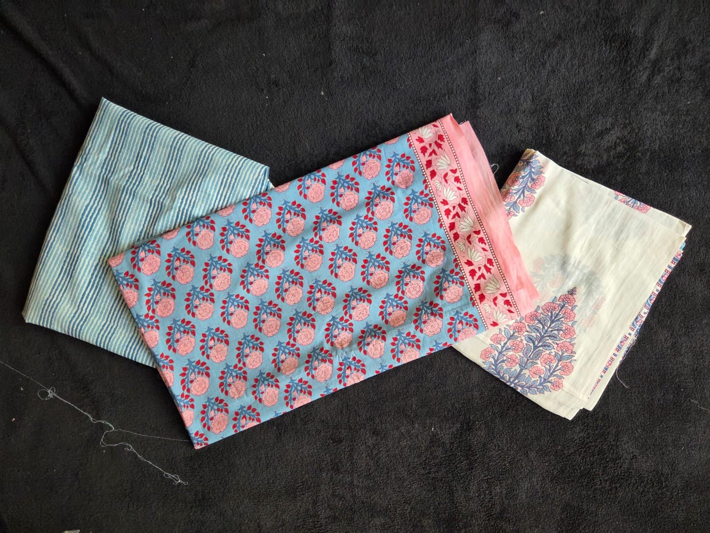 Mul Cotton Dress Materials with Delicate Floral Print - VSL Collections