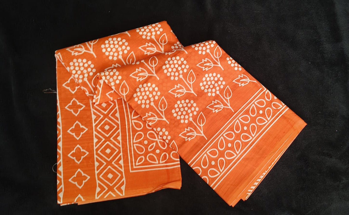 Mul Cotton Sarees with Prints - VSL Collections