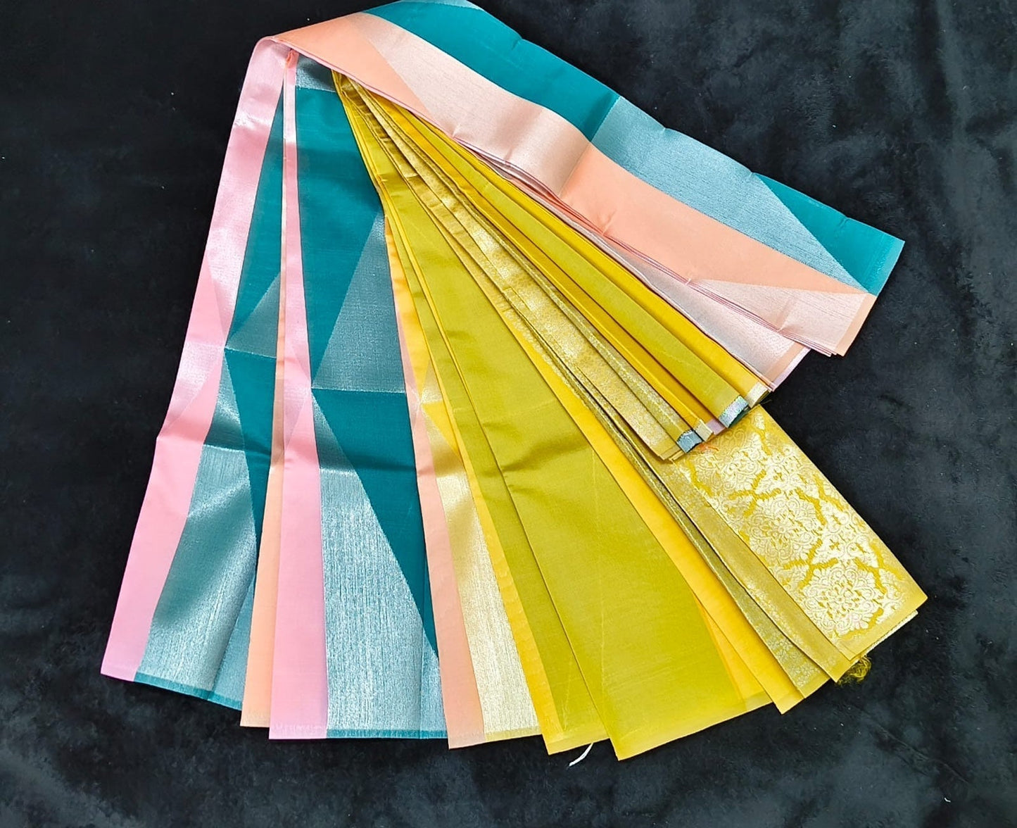 Multi - Color Semi Silk Saree with Zari Work - VSL Collections