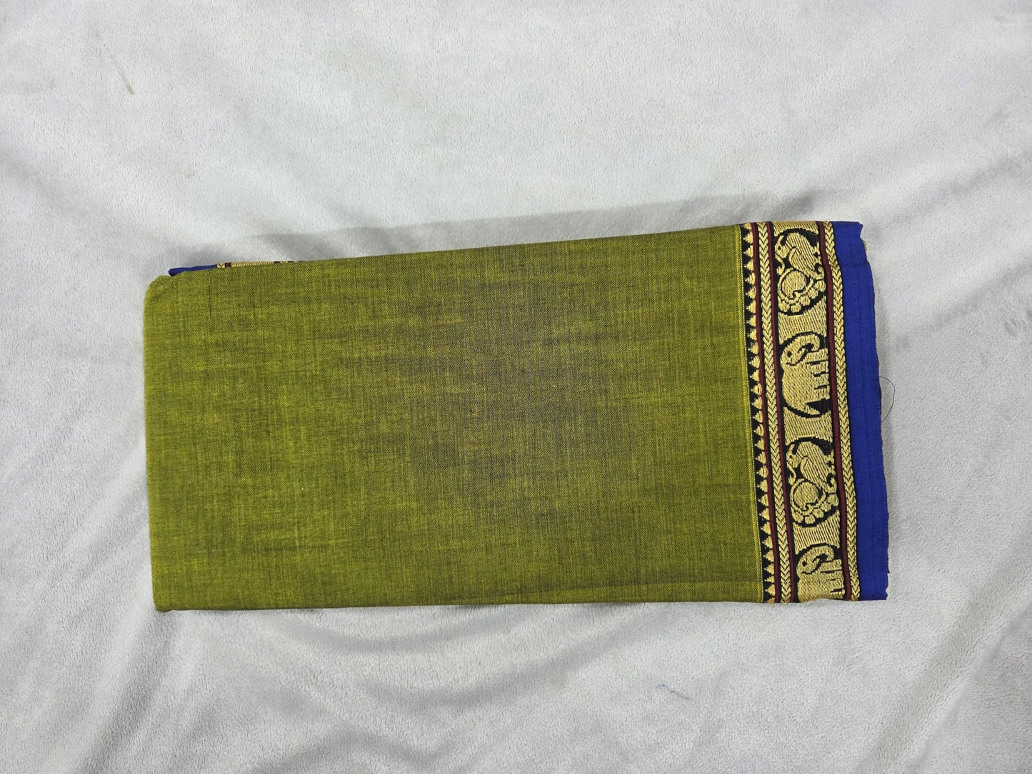 Narayanpet Plain Cotton Saree with Small Border - VSL Collections
