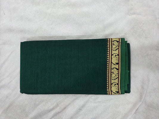 Narayanpet Plain Cotton Saree with Small Border - VSL Collections