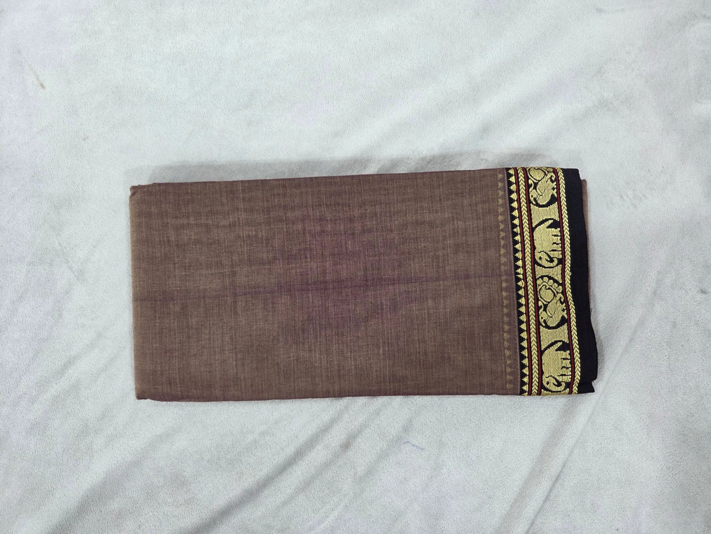 Narayanpet Plain Cotton Saree with Small Border - VSL Collections