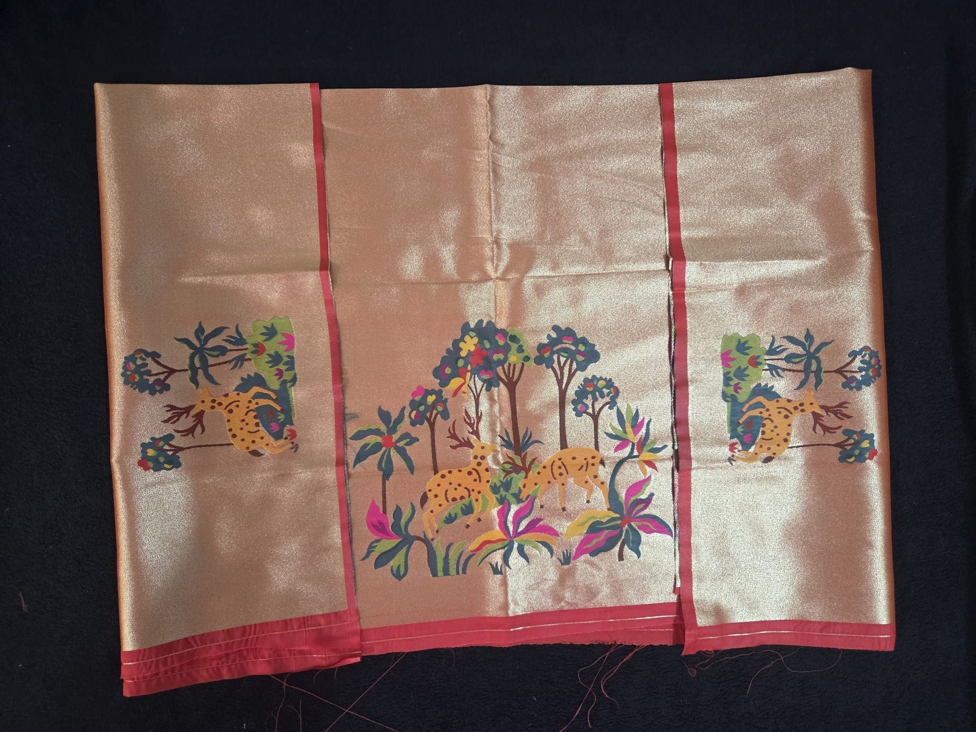 Paithani Blouse Pieces with Deers Design - VSL Collections