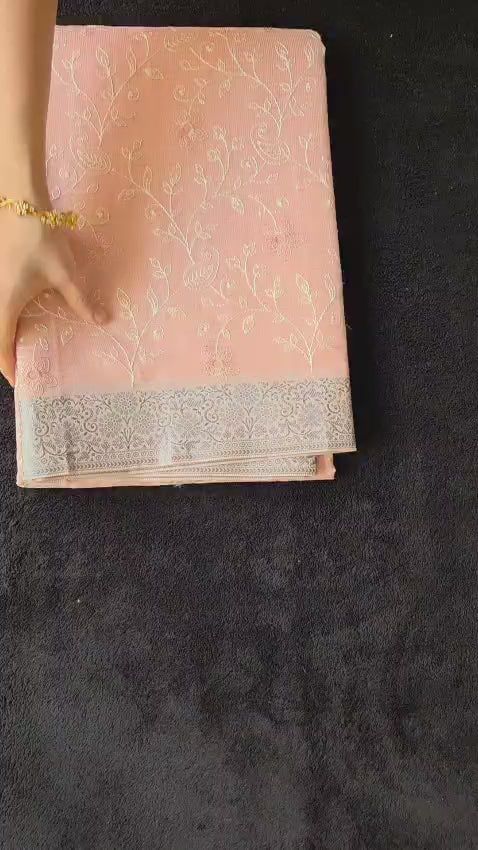 Kota Cotton Saree With Embroidery