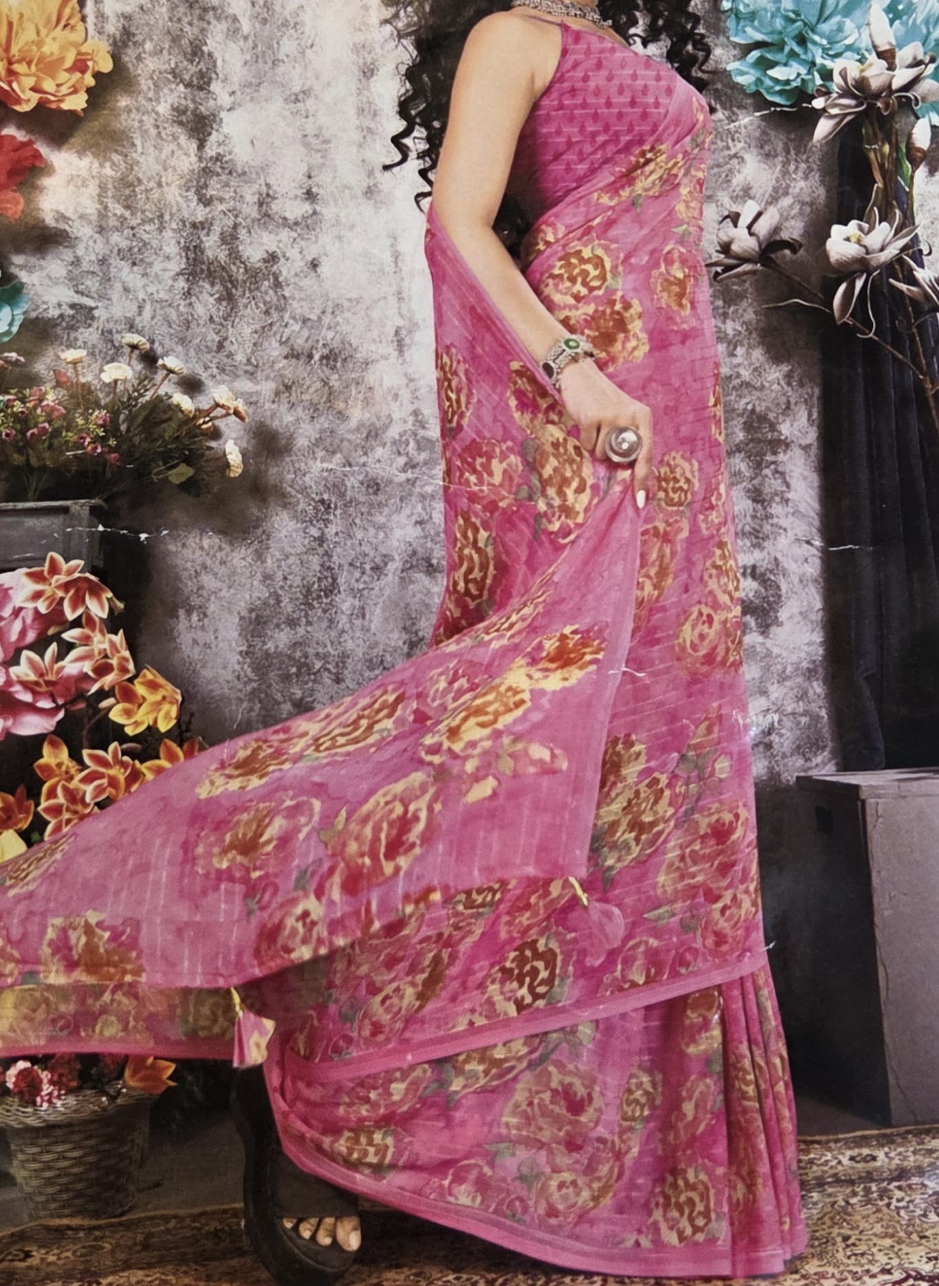 Printed Georgette Sarees - VSL Collections