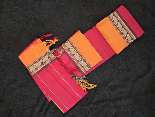 Narayanpeta Dress Material with Elephant Border