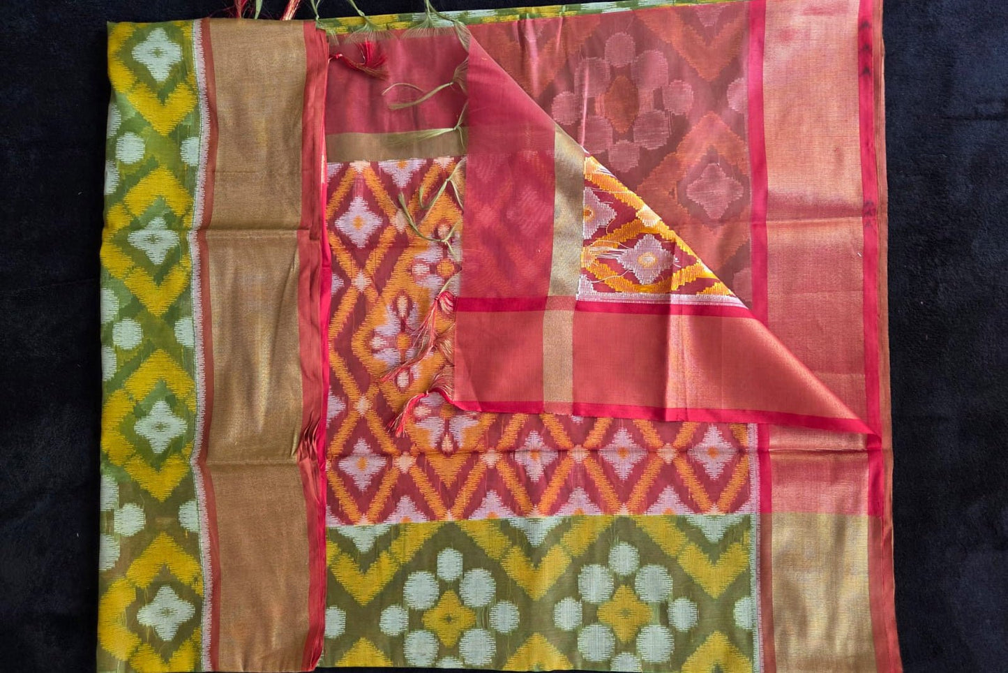Semi Chanderi Pochampally Sico Sarees - VSL Collections