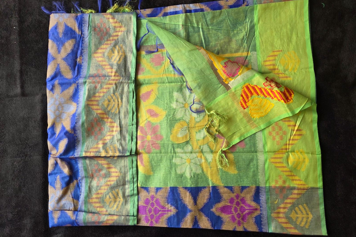 Semi Chanderi Pochampally Sico Sarees - VSL Collections