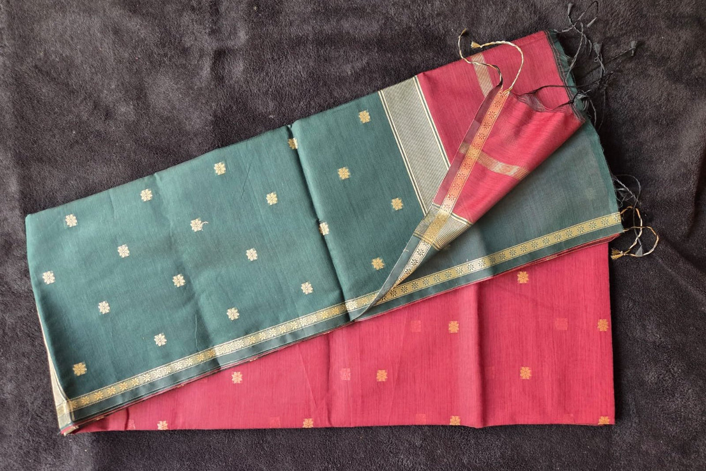 Semi Maheshwari Silk Linen Cotton Polyester Sarees - VSL Collections