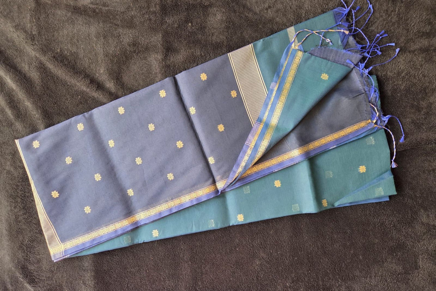 Semi Maheshwari Silk Linen Cotton Polyester Sarees - VSL Collections
