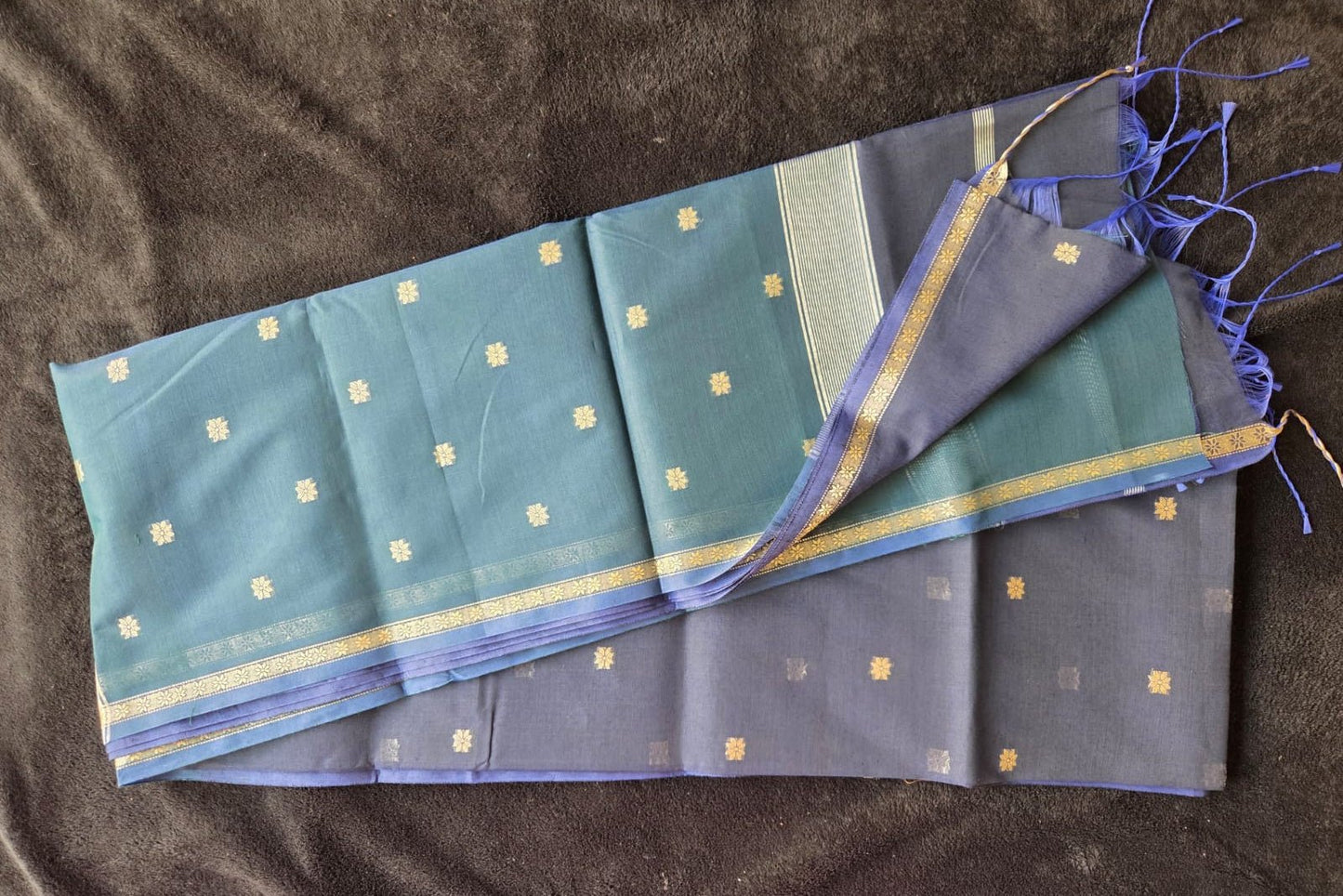 Semi Maheshwari Silk Linen Cotton Polyester Sarees - VSL Collections